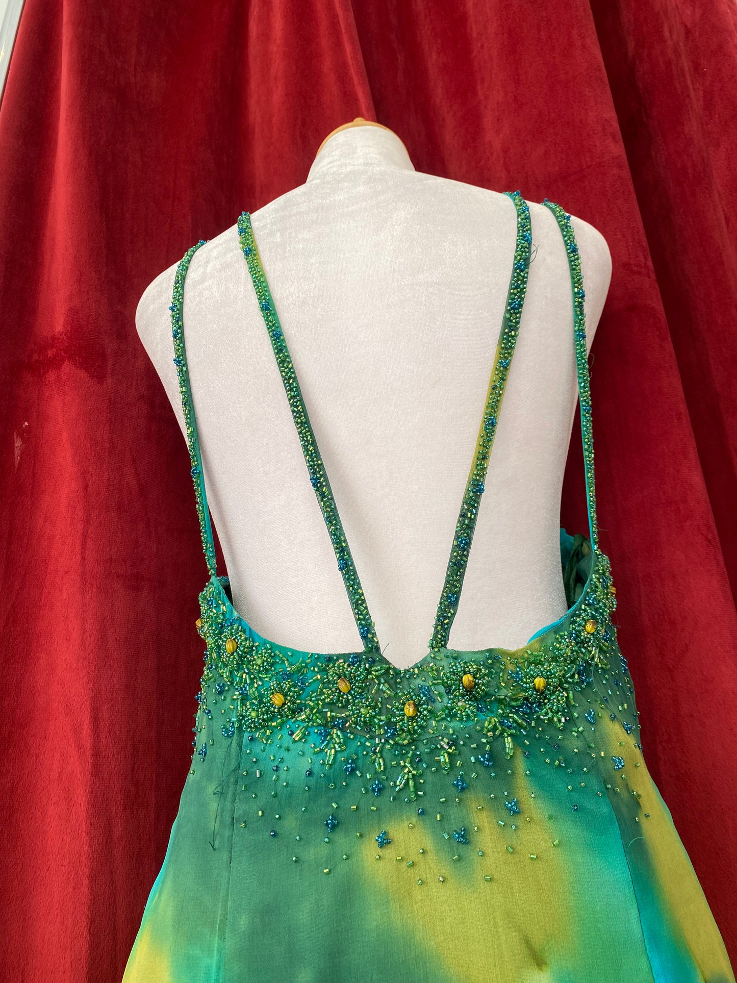 100% silk mermaid handbeaded gown 🧜