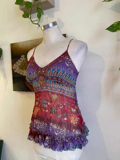 Silk based brand new beaded top