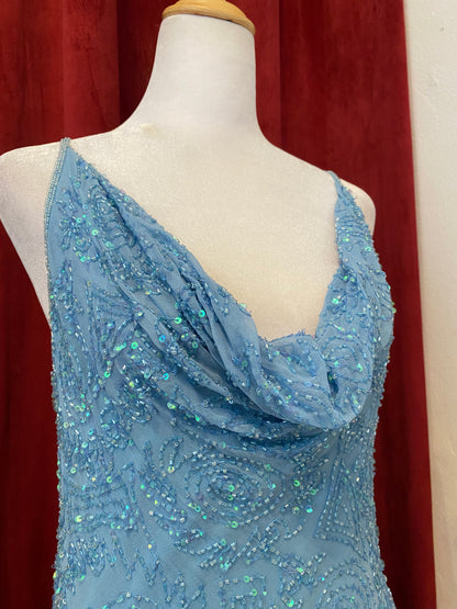 100% silk brand new baby blue handbeaded top 💙