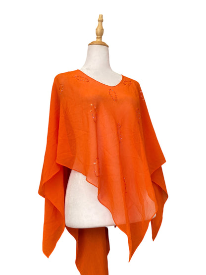 Orange sequin poncho 🧡