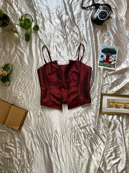 Liquid organza cherry corset 🍒