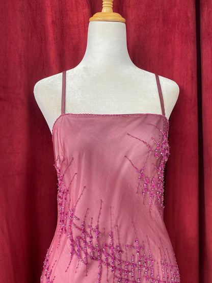 Bordeaux Whisper Asymmetrical Gown