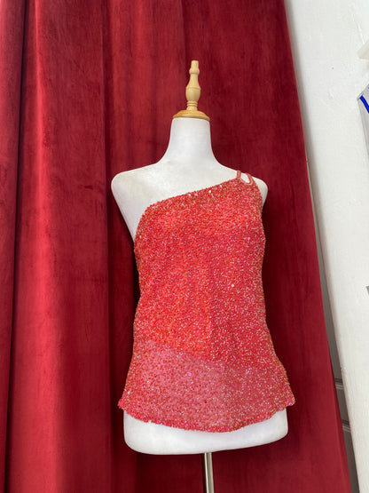 Rene Derhy 100% silk sequin top 💐