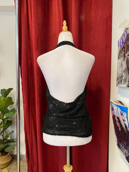 100% silk brand new aftershock black handbeaded top 🖤