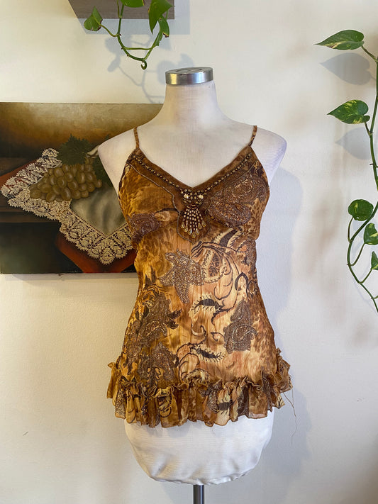 Silk based brand new beaded top