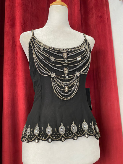 The Maharani Noir Silk Camisole