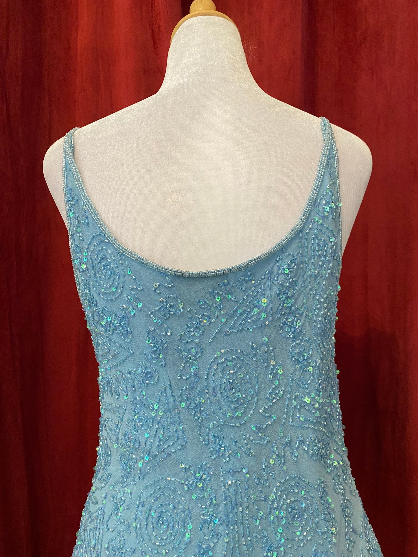 100% silk brand new baby blue handbeaded top 💙