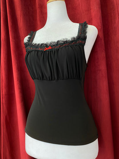 Morgan de Toi black y2k top with ruffled details 💋