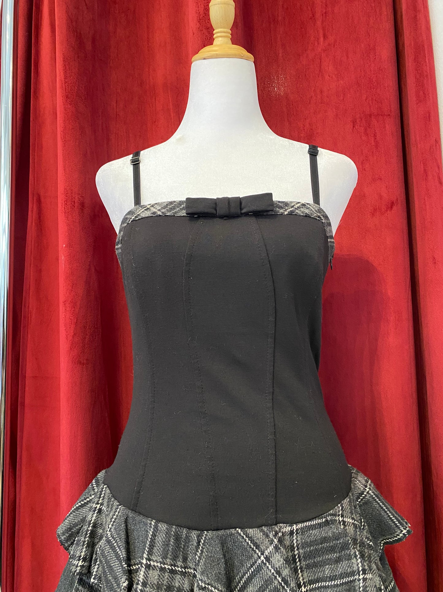 Rinascimento mini corset dress with ruffled bottom