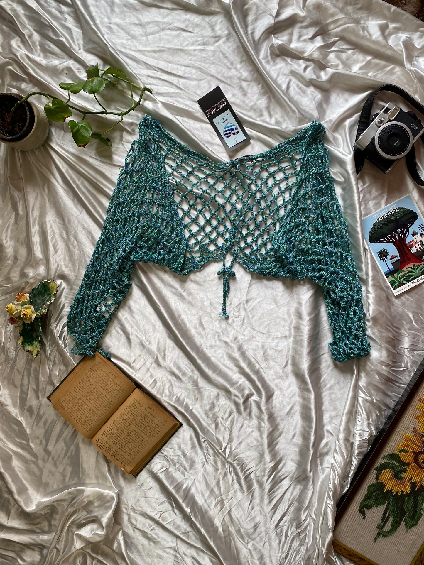 Brand new baby blue knitted summer bolero