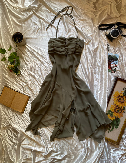 Brand new khaki ruffled fairy dress