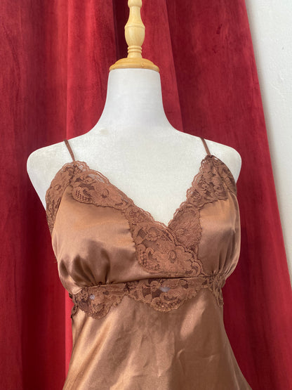 Chocolate satin cami top 🍫