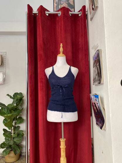 Motivi dark blue crochet top