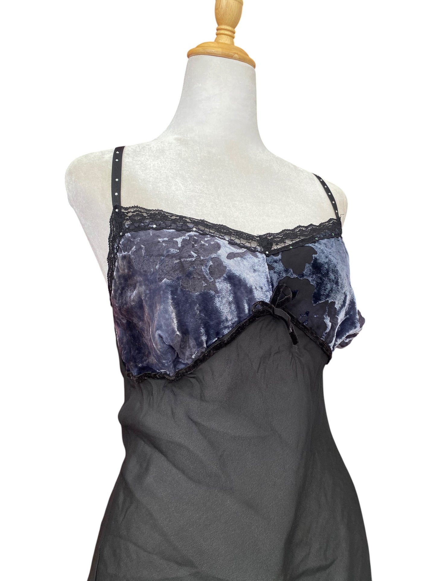 Velvet sheer lingerie top