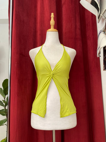 Light green y2k halter top