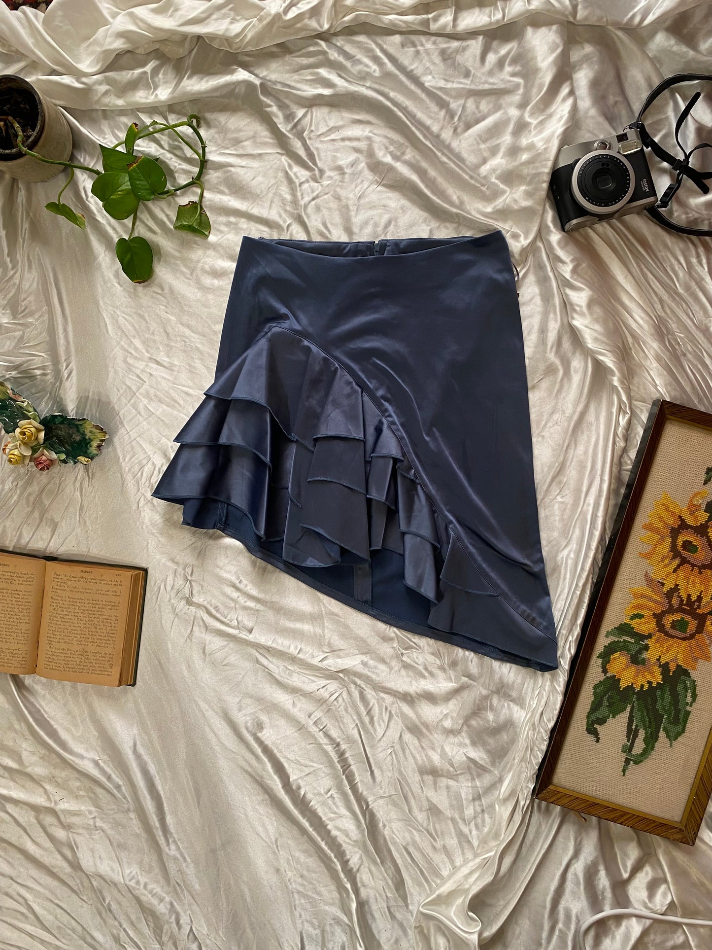 Brand new ruffled satin skirt
