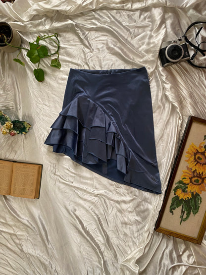 Brand new ruffled satin skirt