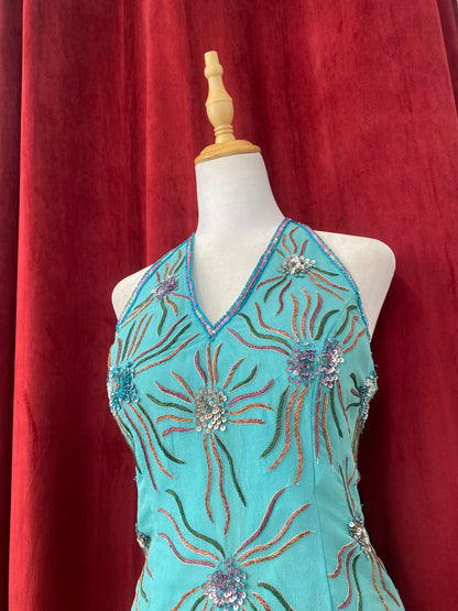 100% silk handbeaded lace up corset 🧜🏻‍♀️