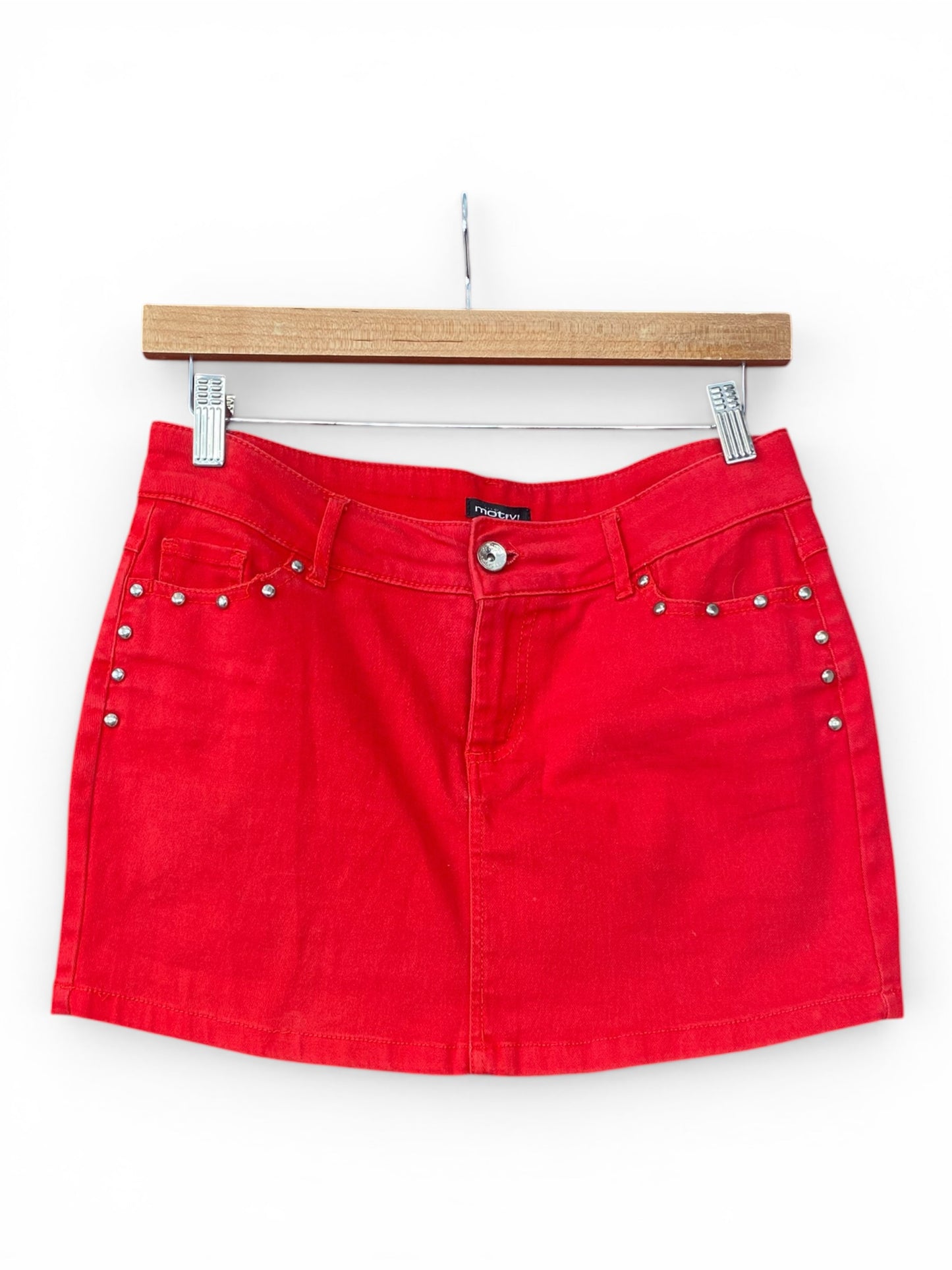 Red mini skirt with studs 💋