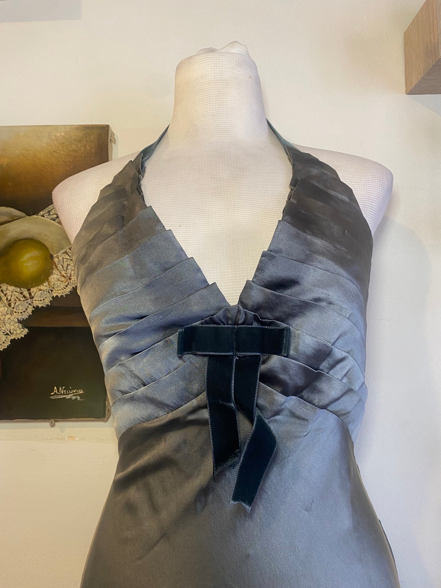 Silk brand new haute couture two toned dress