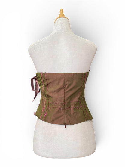 Organza pink and brown corset