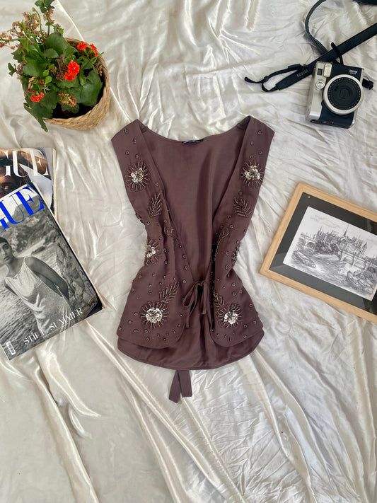 Handbeaded ethereal vest ✨