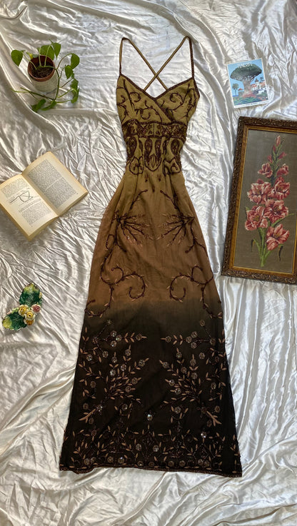 Sienna Baroque Silk Halter Gown