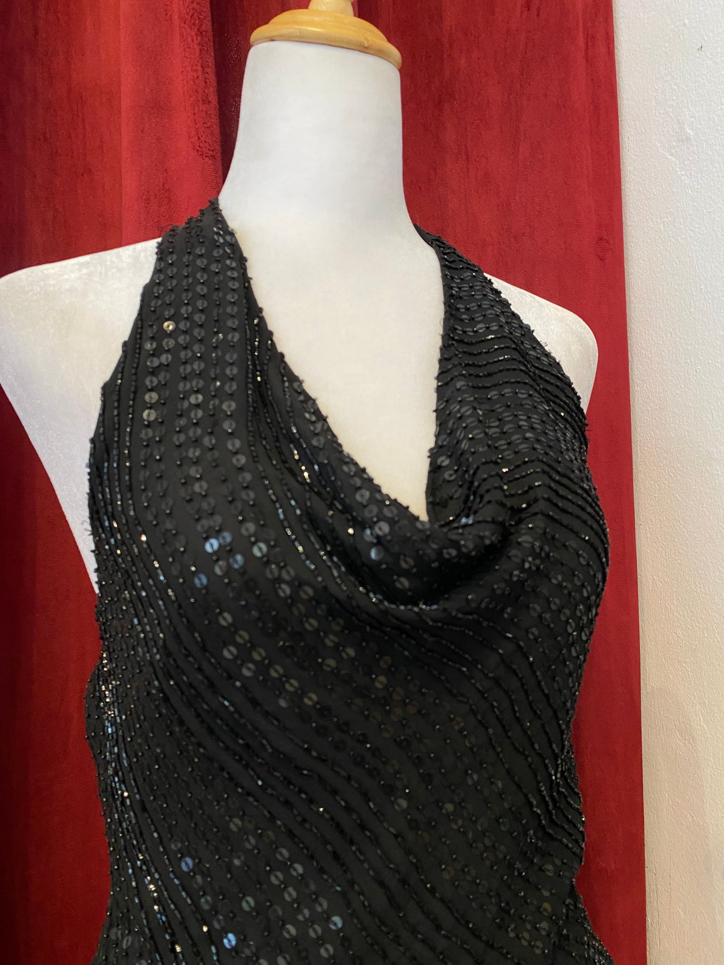 100% silk brand new aftershock black handbeaded top 🖤