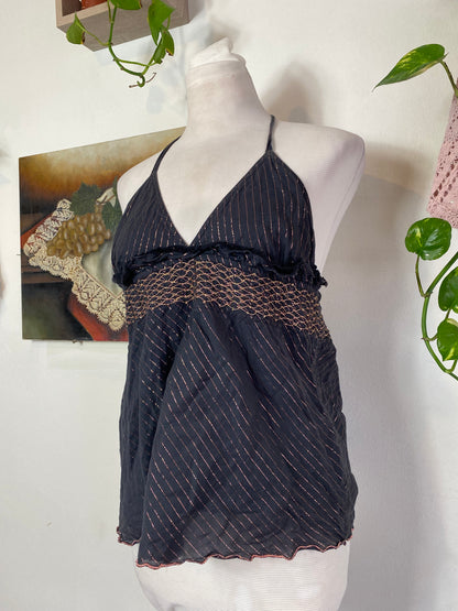 Halter brown summer top