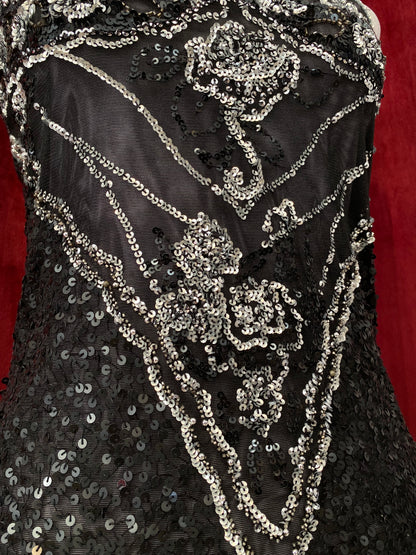 Handbeaded black mesh top 🧚