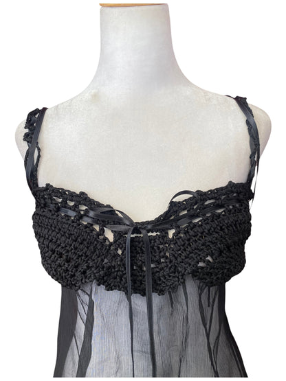 Crochet black see through top 🖤
