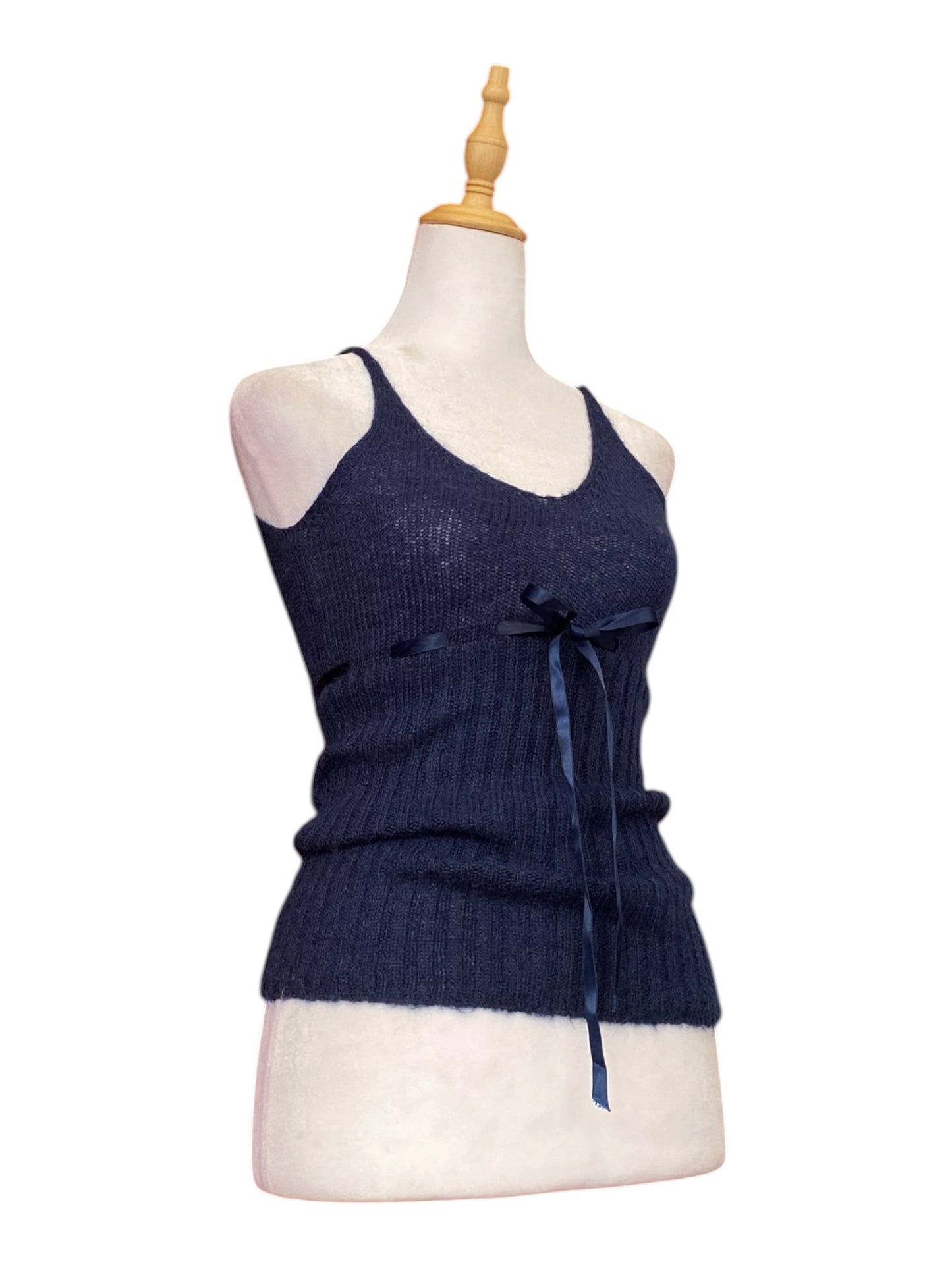 Motivi dark blue crochet top