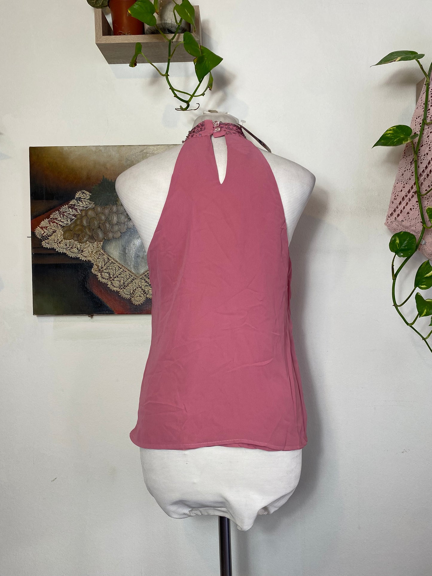 Dusty pink top with sequin details