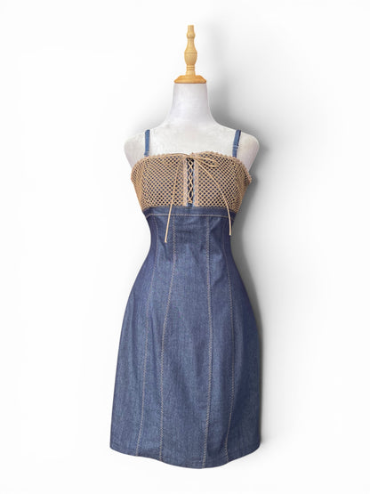 Jean midi bodycon dress