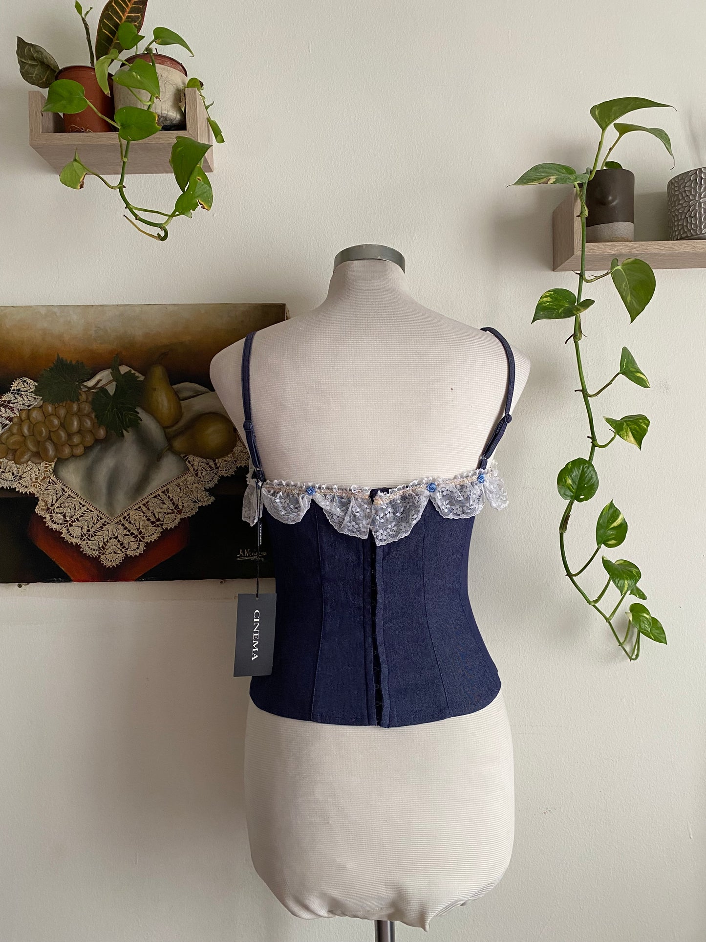 Denim zinas couture brand new corset