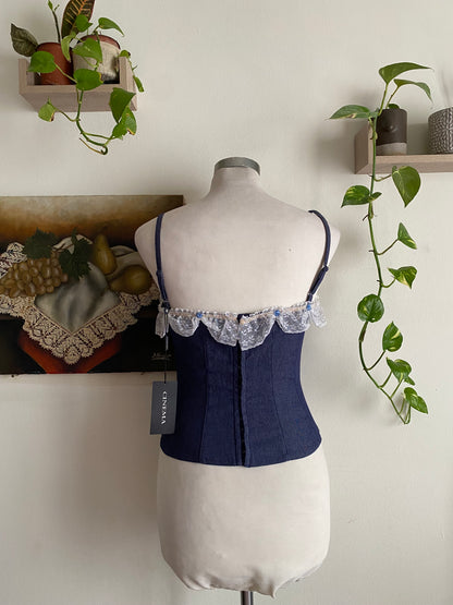 Denim zinas couture brand new corset