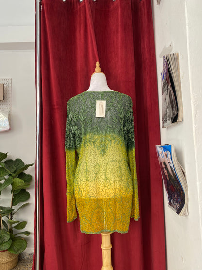 100% silk handbeaded luxurious cardigan 💚