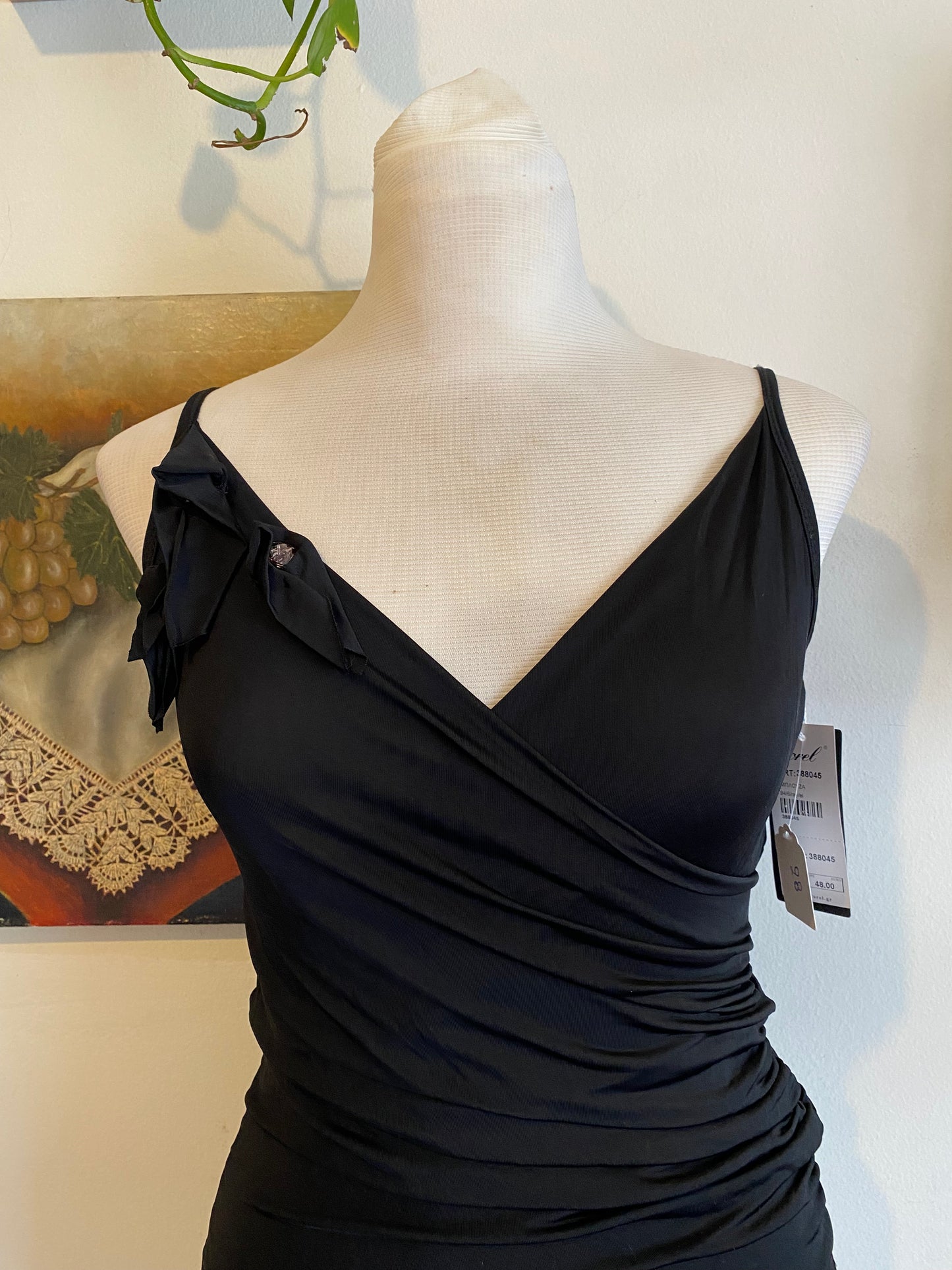 Black elastic corset top