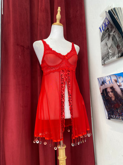 Red sequin corset top 🔥