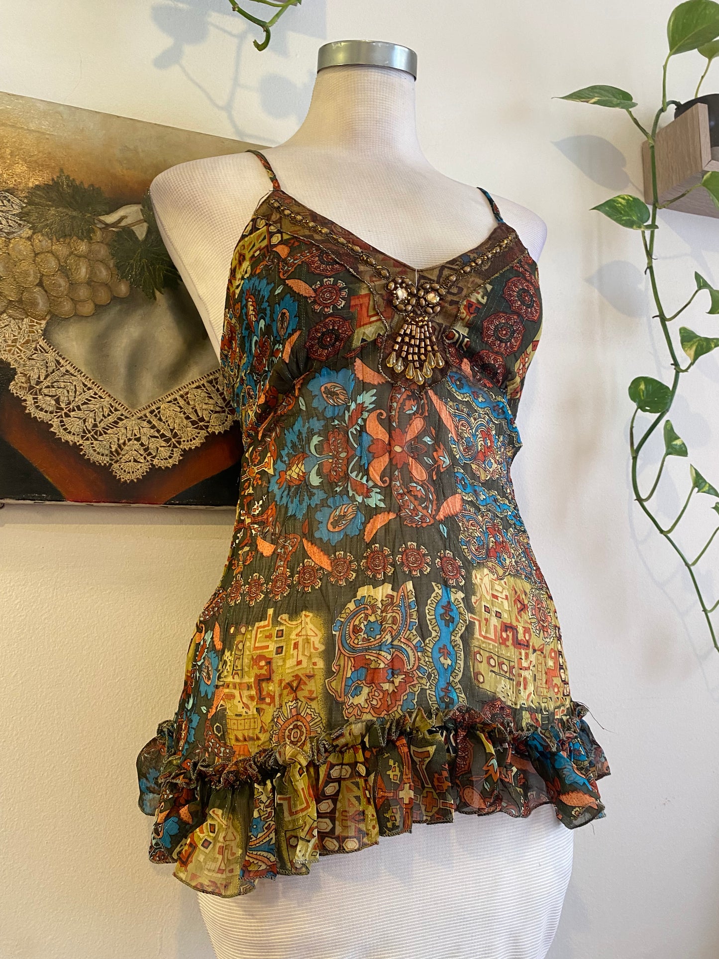 Silk based brand new beaded top