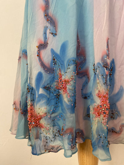 100% silk brand new all over handbeaded one of a kind gown