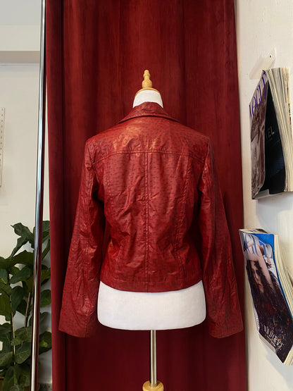 Vegan leather wine burgundy jacket 🍷