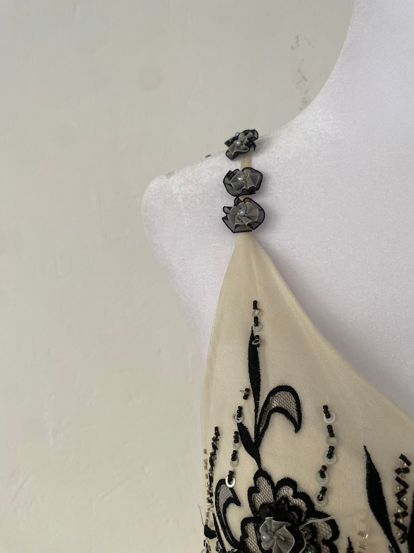 100% silk brand new white dress with handbeaded details