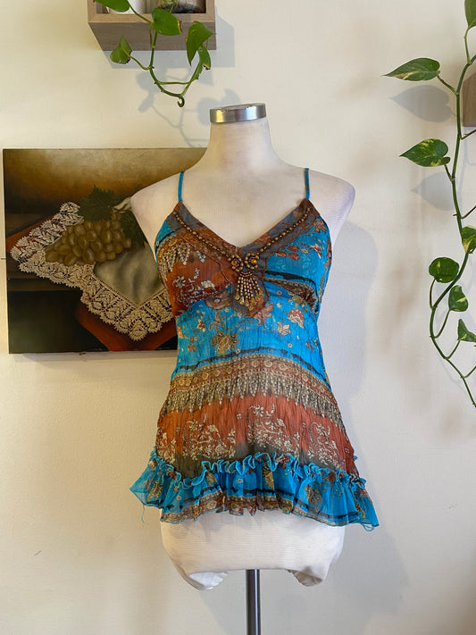 Silk based brand new beaded top