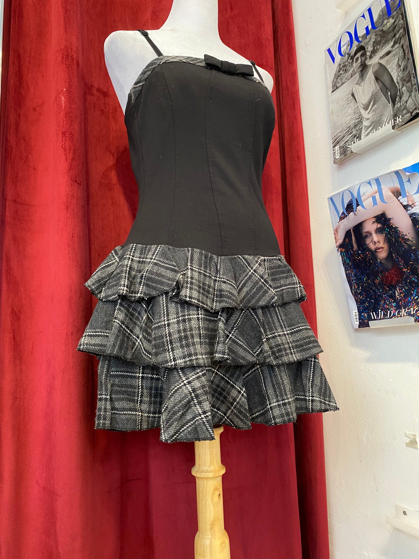 Rinascimento mini corset dress with ruffled bottom