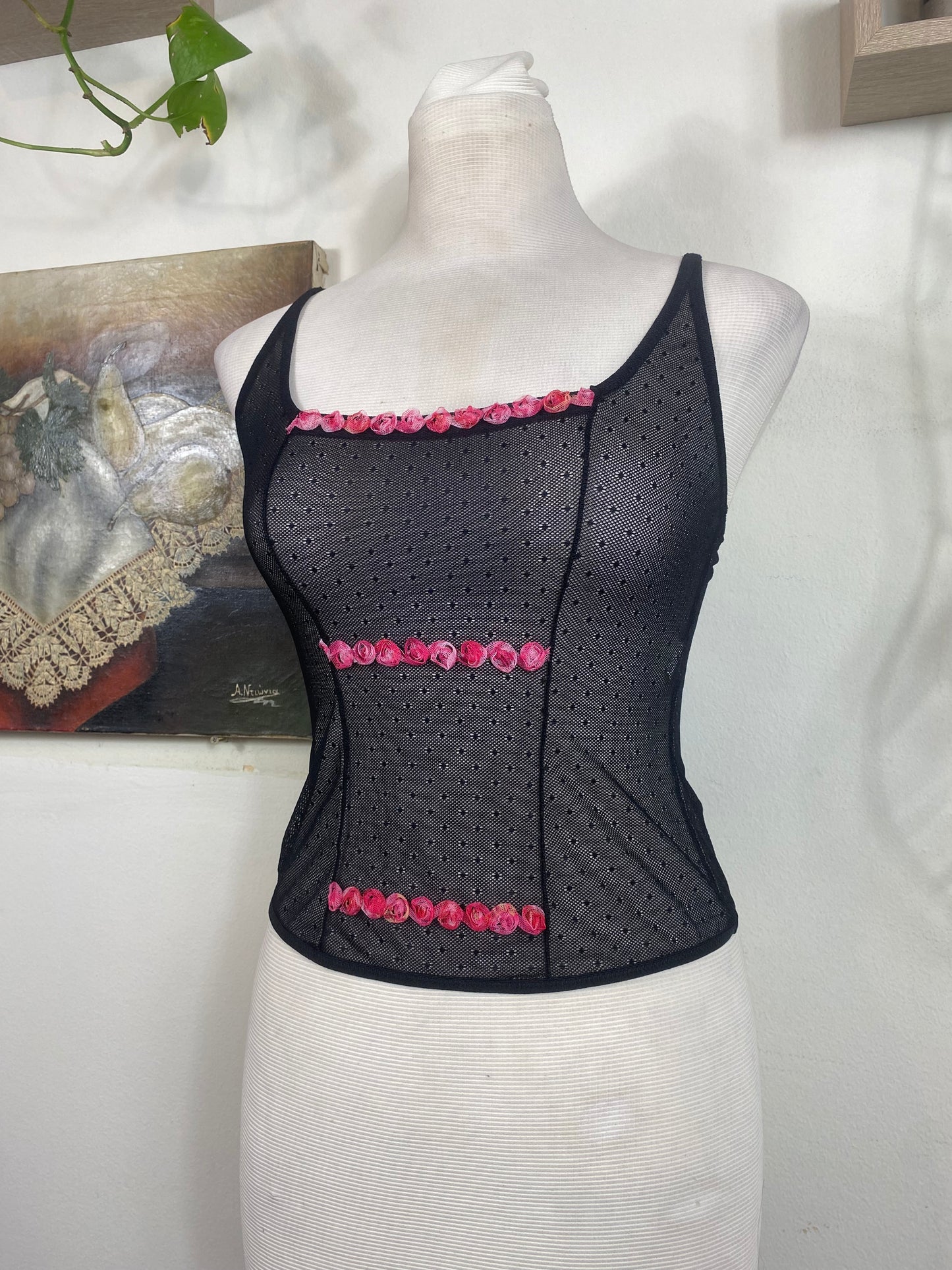 See through floral top