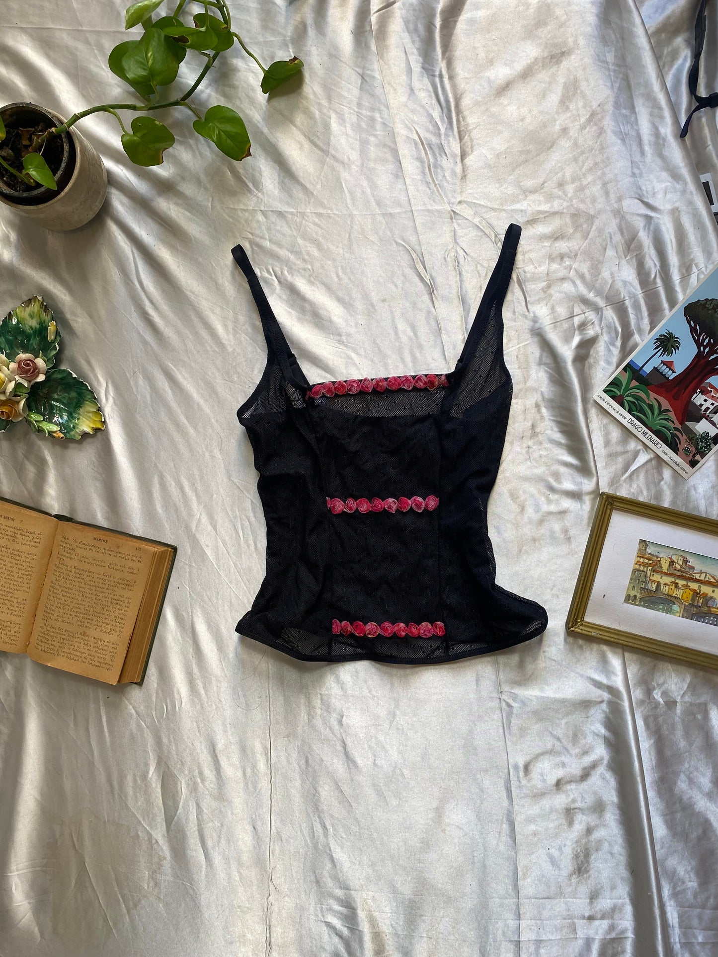 See through floral top