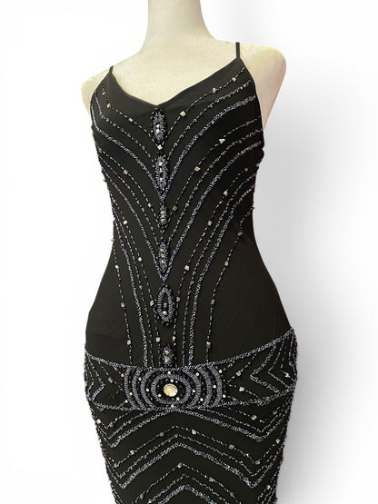 100% silk handbeaded gown