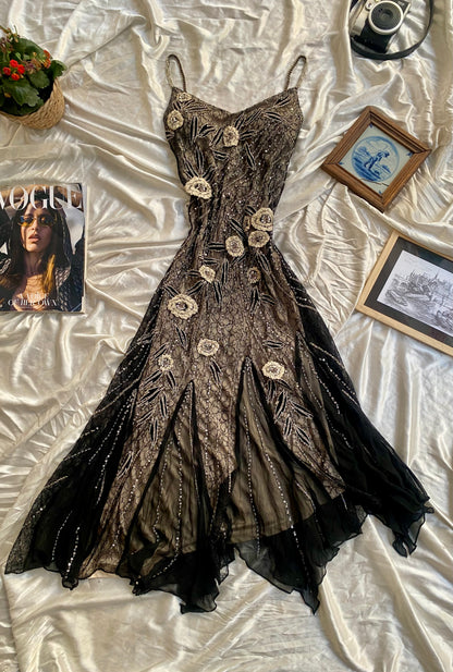 Lace brand new handcrafted gown with floral embellishments 🤍