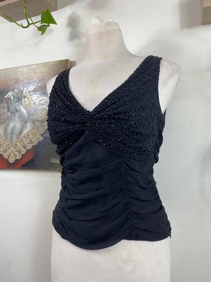 100% silk beaded top